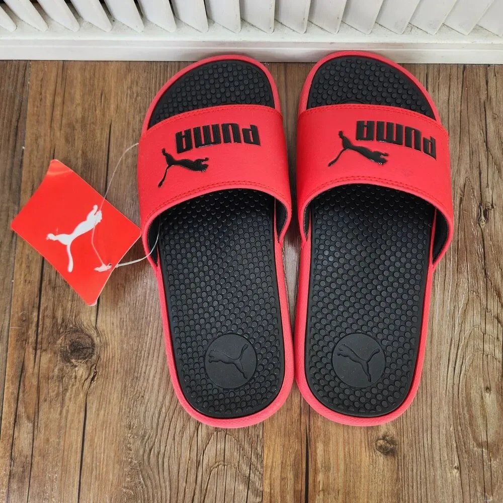 Puma Cool Cat BX JR Slides Junior Sz 5C High Risk Red Puma Black Slip On Sandals